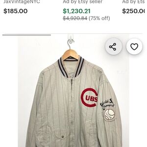 Vintage Beige Cubs Varsity Jacket